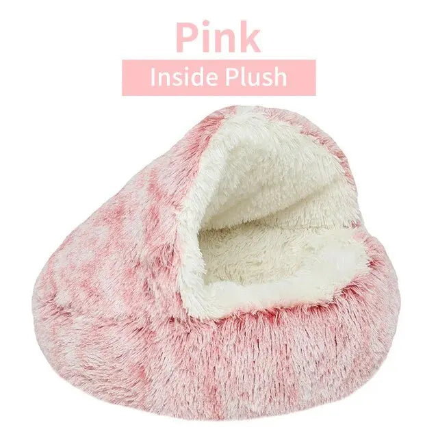 Plush Hooded Dog or Cat Bed