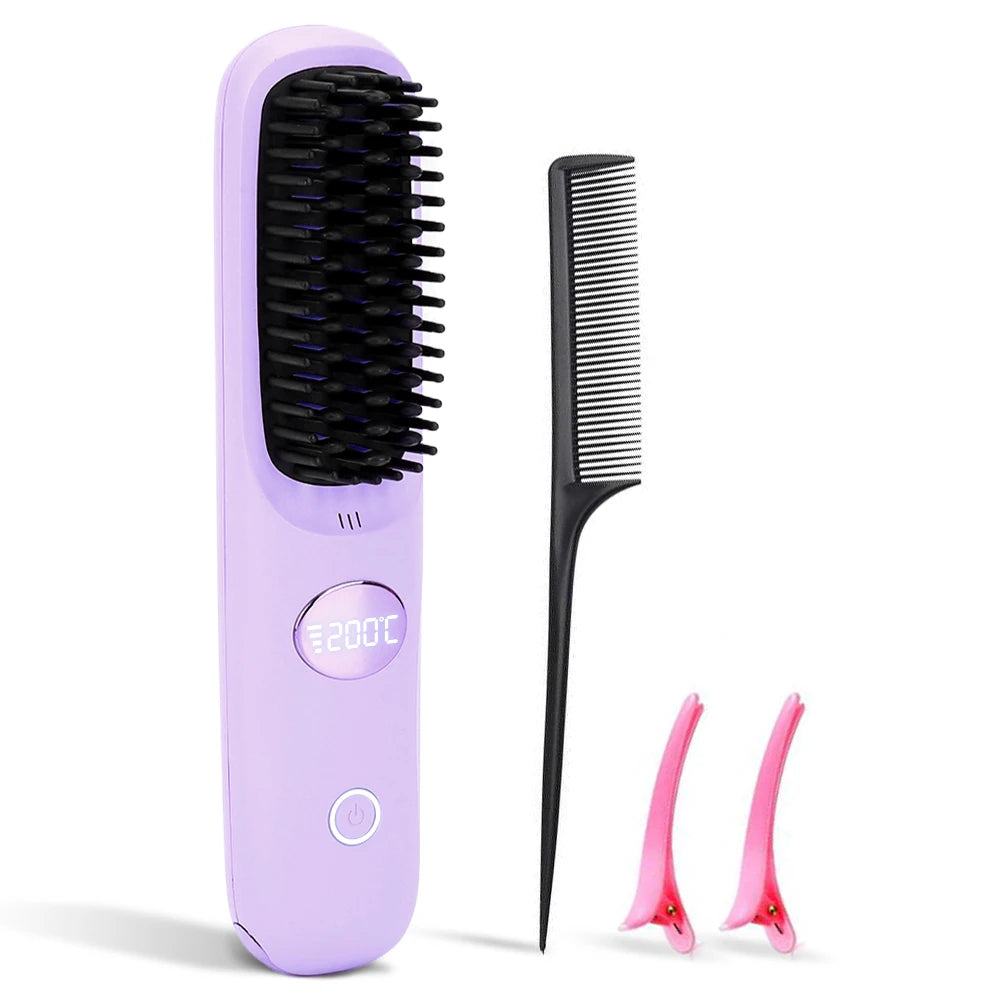 Portable Hair Straightener Hair Brush