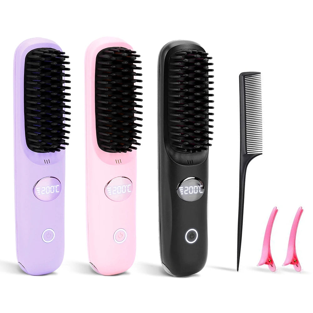 Portable Hair Straightener Hair Brush