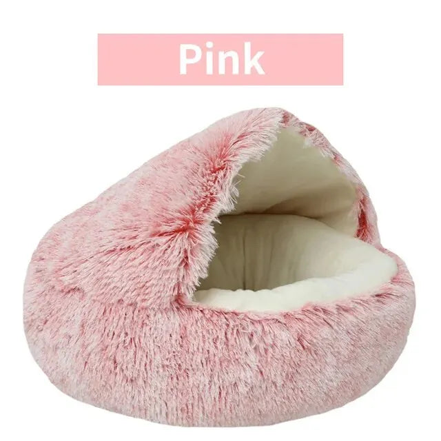 Plush Hooded Dog or Cat Bed