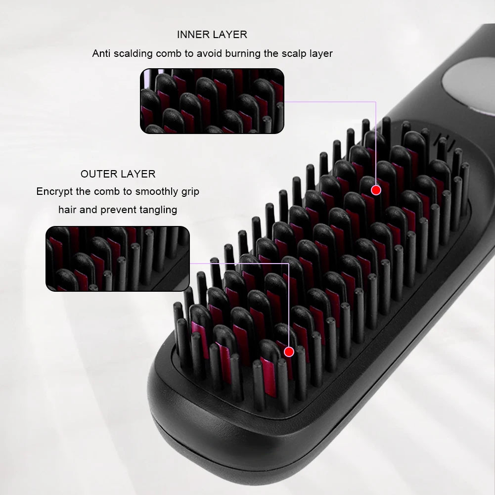 Portable Hair Straightener Hair Brush