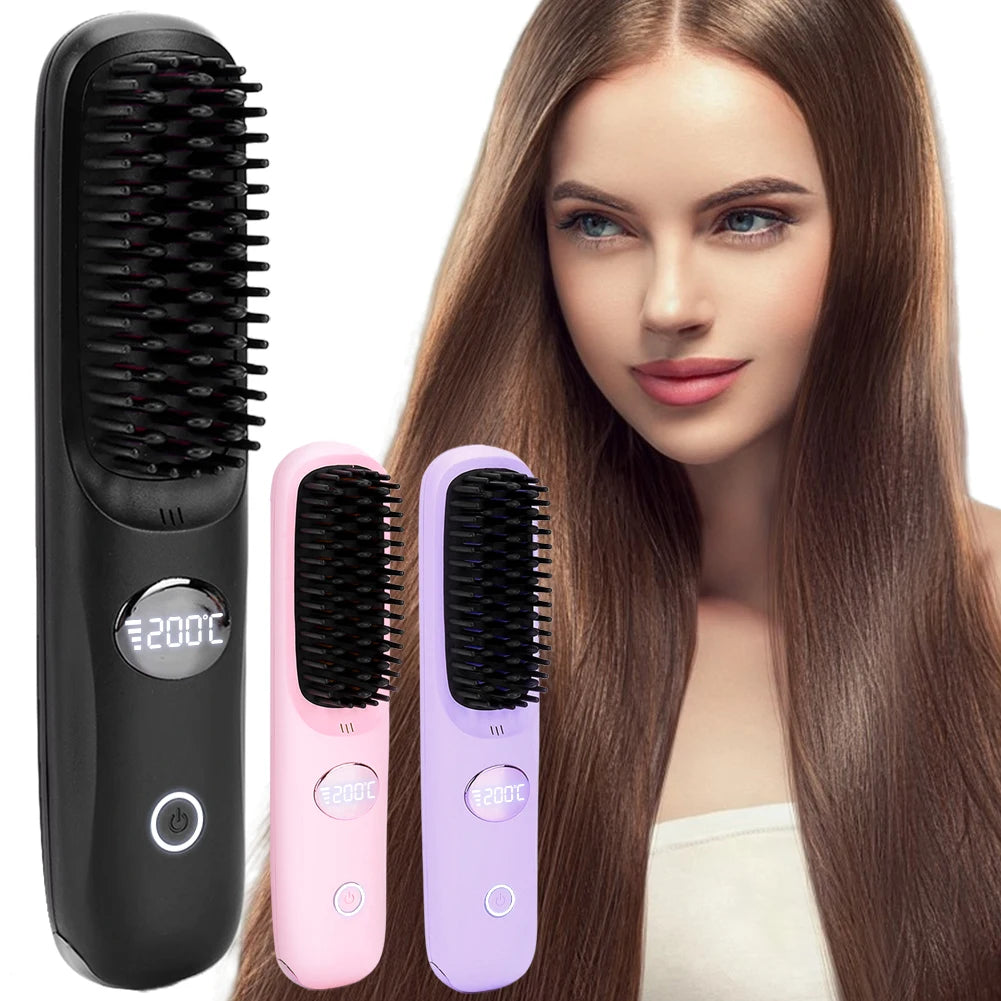 Portable Hair Straightener Hair Brush