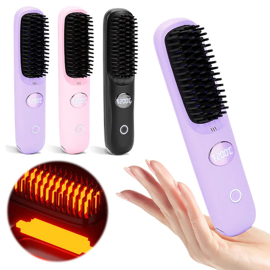 Portable Hair Straightener Hair Brush