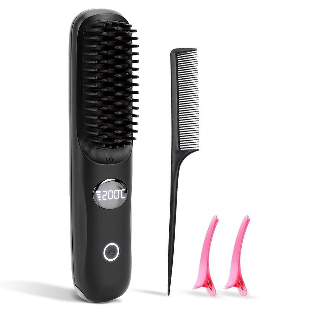 Portable Hair Straightener Hair Brush